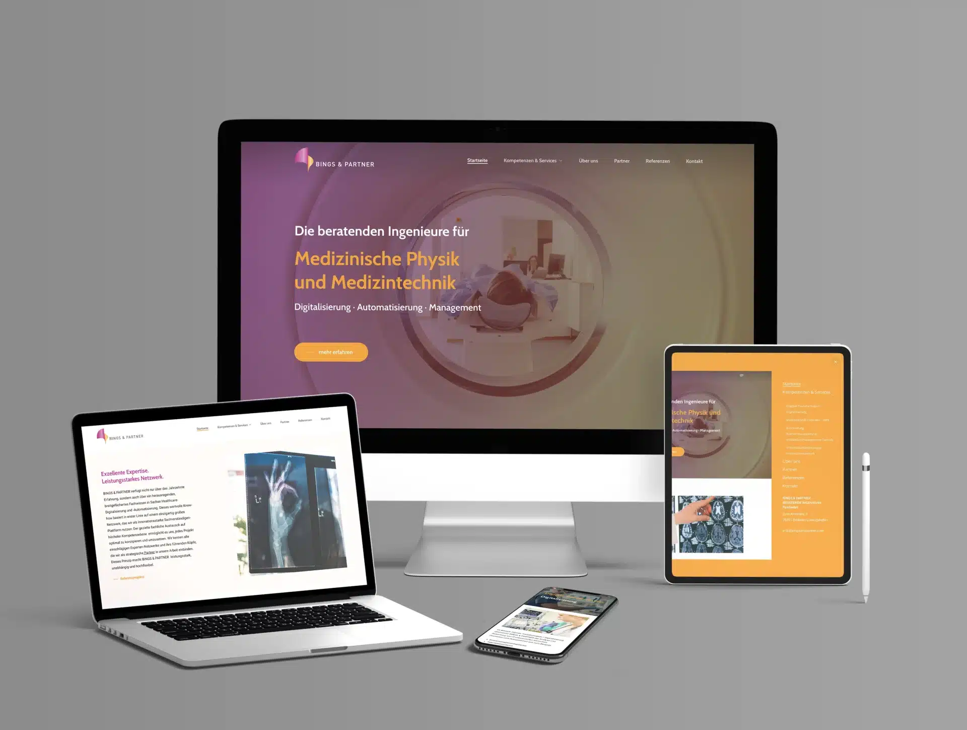Bings & Partner all devices Screen Design