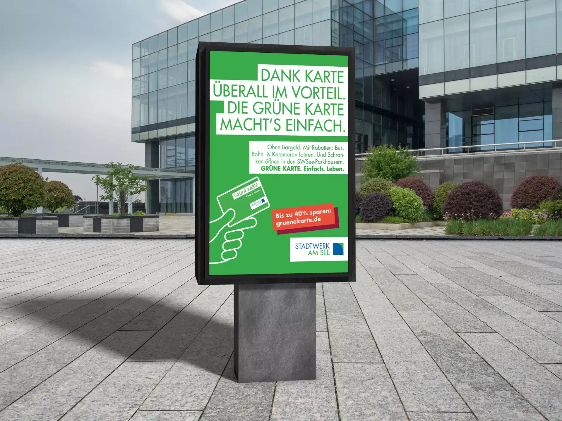 Mockup Stadtwerk Konstanz Kampagne grüne Karte